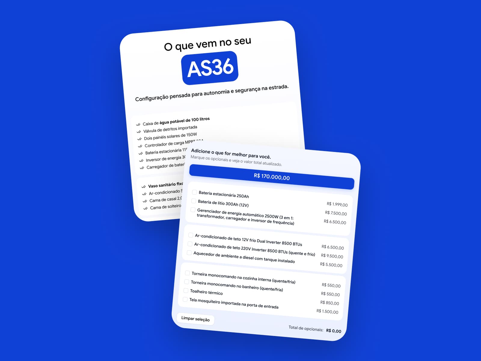 Decisões de design ao longo do site