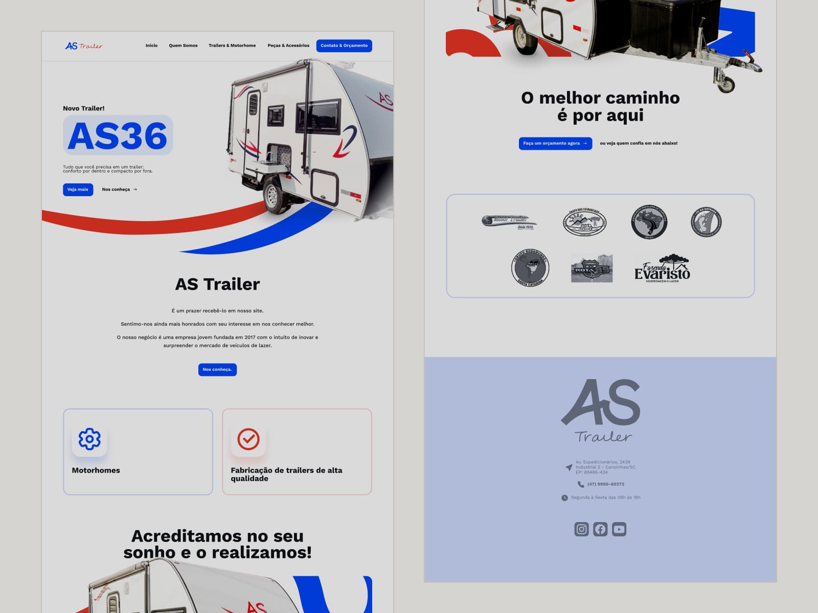 O site anterior e os problemas que tinha