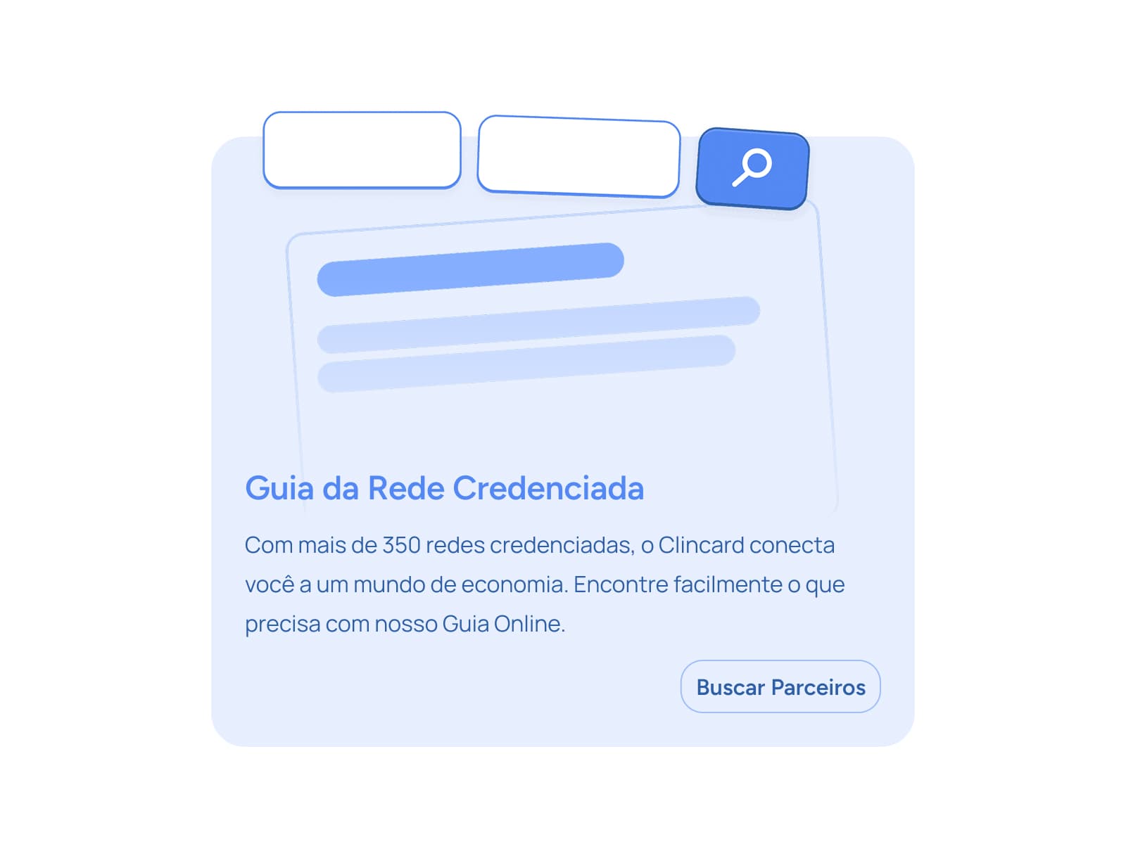 A entrada para o guia da rede credenciada na home