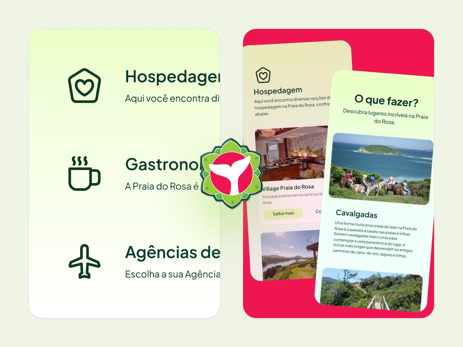 Visão geral das telas do site